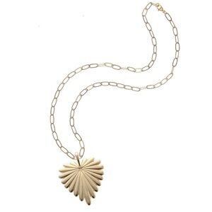 Jane Win LOVE Full Heart Pendant with 18” Drawn Link Chain